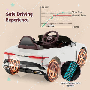 12V Bentley Bacalar kids ride-on car in angle 31 view, perfect for outdoor play and fun adventures.