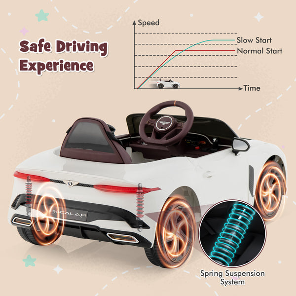 12V Bentley Bacalar kids ride-on car in angle 31 view, perfect for outdoor play and fun adventures.