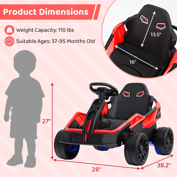 12V electric UTV ride-on car for big kids with remote control and music, angled view showcasing its fun design.