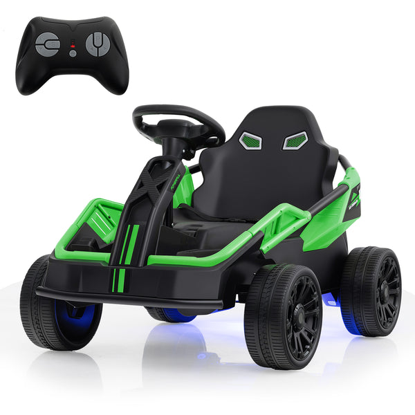 12V electric UTV ride-on car for big kids with remote control and music, angled view showcasing design and features.