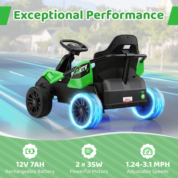 12V electric UTV ride-on car for big kids with remote control and music, shown at angle 8.