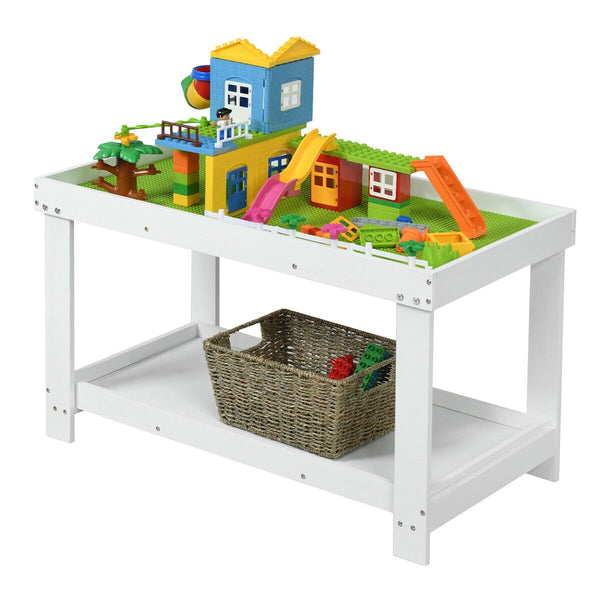 Solid multifunctional wood kids activity play table at angle 24, perfect for playtime and creativity.