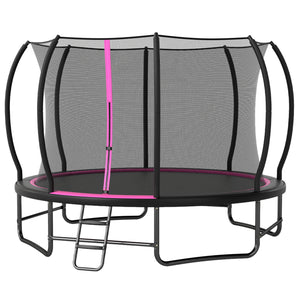 Outdoor Recreational Trampoline with Enclosure Net and 4 Stabilizer Bars for Backyard