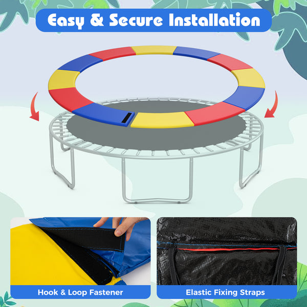 Trampoline Pad Replacement Safety Pad with Fixing Straps (Multicolor)