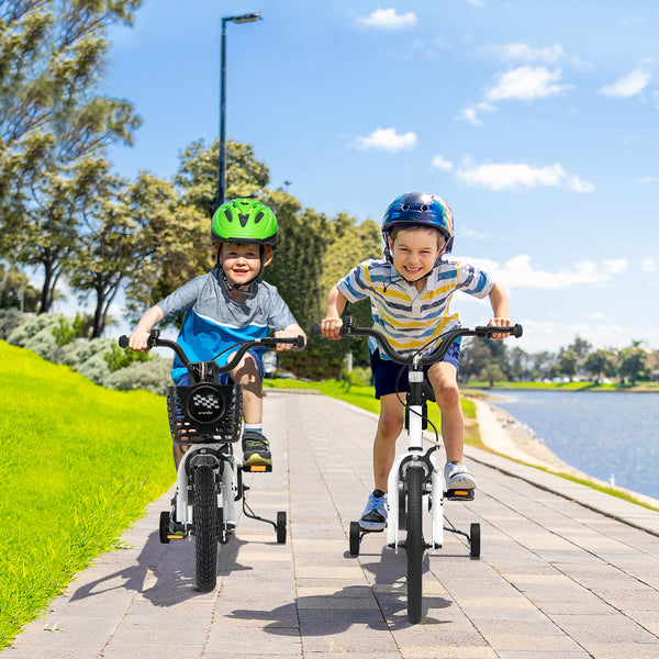 12-inch kids bike with training wheels for toddlers aged 3-4, perfect for outdoor fun and learning to ride.