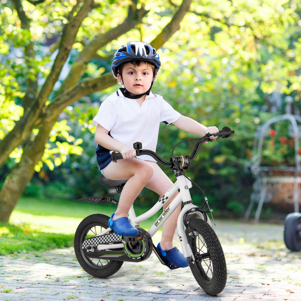 12-inch kids bike with training wheels for 3-4 years old, colorful design, perfect for toddlers learning to ride.