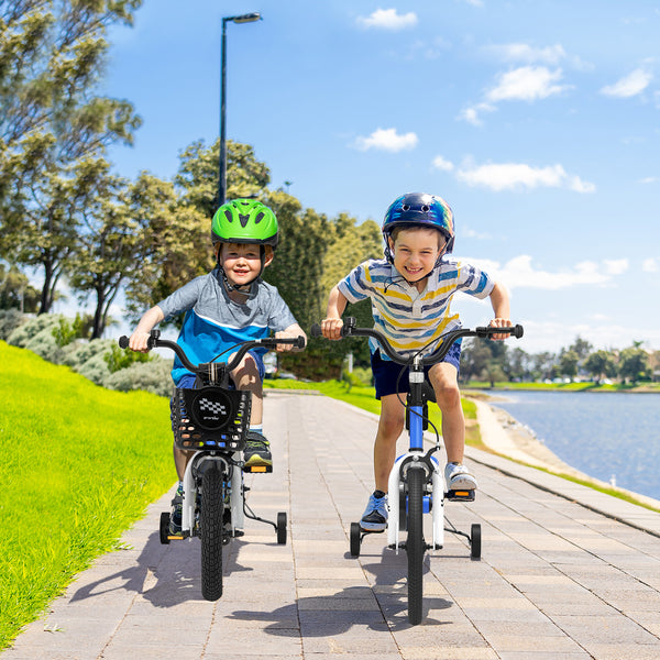 12-inch kids bike with training wheels for 3-4 years old, perfect for safe and fun outdoor play.