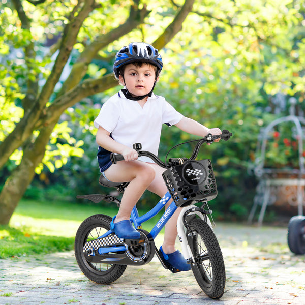 12-inch kids bike with training wheels for 3-4 years old, colorful design, perfect for outdoor play and learning balance.