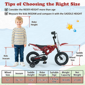 Kids Bike Motorcycle-Inspired for Boy Girl Ages 3-4 Years