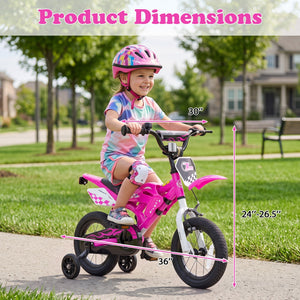 12-inch kids bike with training wheels for ages 3-4, shown at a 20-degree angle. Perfect for young riders!