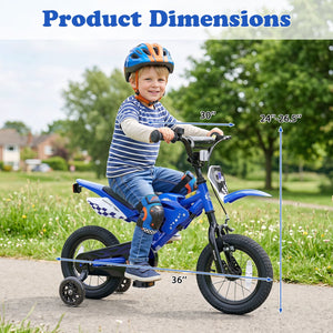 12-inch kids bike with training wheels for ages 3-4, shown at a 12-degree angle. Perfect for young riders!
