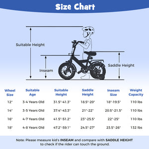 14-Inch Kids Bike with Removable Training Wheels Navy - Brave Hero