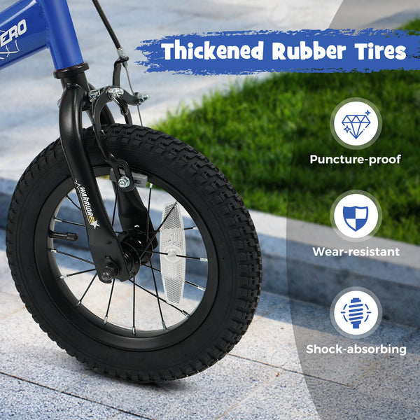 14-Inch Kids Bike with Removable Training Wheels Navy - Brave Hero