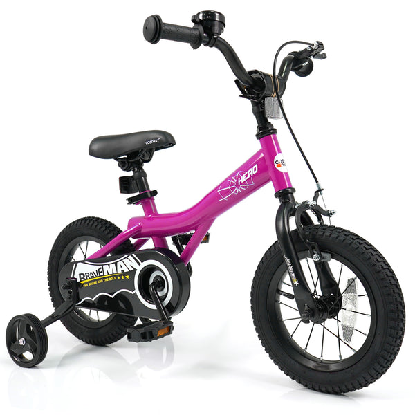14-Inch Kids Bike with Removable Training Wheels Pink