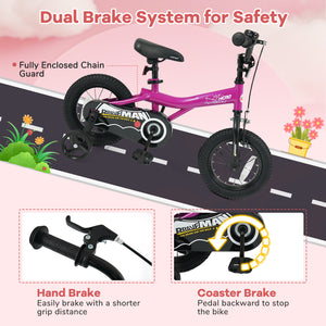14-Inch Kids Bike with Removable Training Wheels Pink