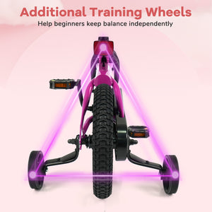 14-Inch Kids Bike with Removable Training Wheels Pink