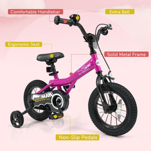 14-Inch Kids Bike with Removable Training Wheels Pink