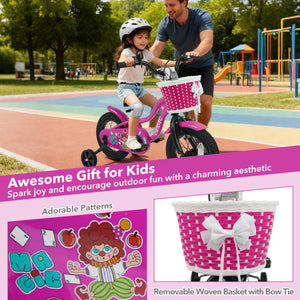 12-inch Magic Rose kids bike with training wheels for ages 3-4, shown at angle 4. Perfect for young riders!