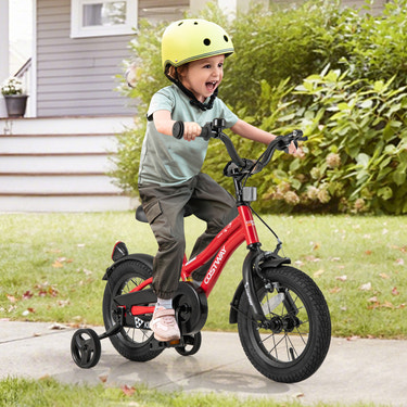 12 Inch Kids Bike with adjustable seat, reflectors, and bell for children aged 3, perfect for outdoor fun and safety.