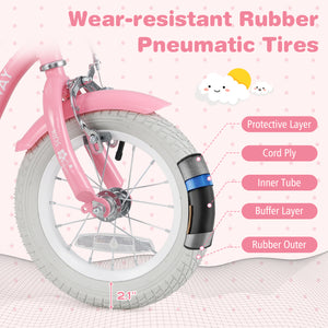 18 Inch Kids Bike with Training Wheels and Basket for Boys Girls 4-8 Years Old