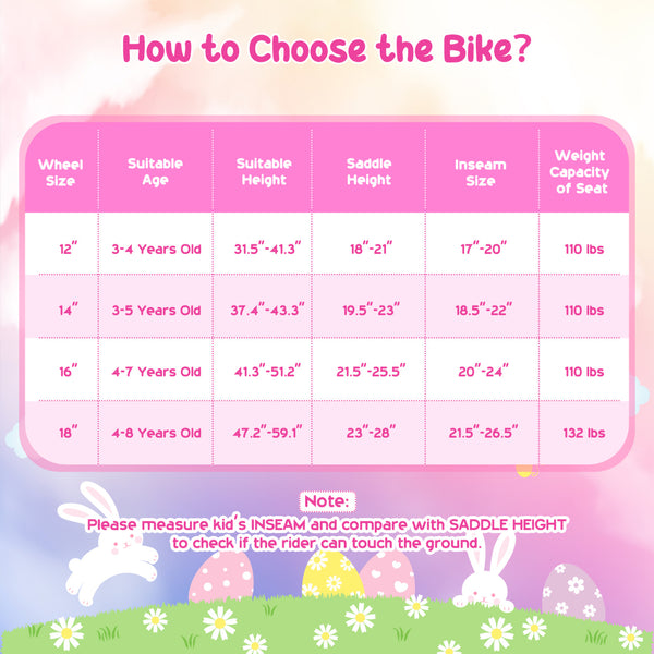 Girls Bike with Front Bag and Streamers for 3-8 Years Pink