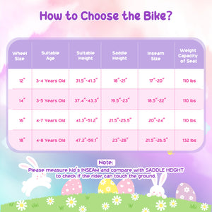 Purple 12-inch girls bike with front bag and streamers for ages 3-4, angled view showcasing design and features.