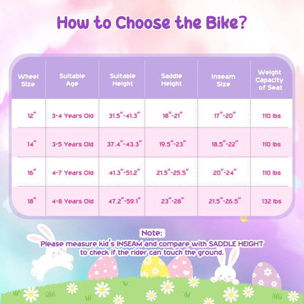 12-inch girls bike with training wheels for ages 3-4, angled view showcasing vibrant design and safety features.
