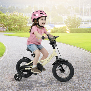 12-inch kids bike with removable training wheels, perfect for young riders, shown from angle 2.