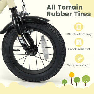 12-inch kids bike with removable training wheels, perfect for young riders, shown at angle 8.