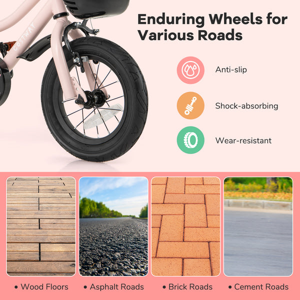 16-Inch Kids Bike with Basket and Adjustable Handlebar for 4