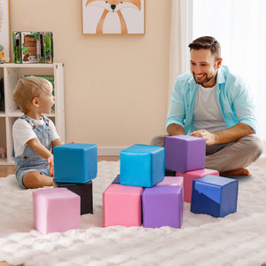 Colorful 12-piece soft foam building blocks set for kids, perfect for climbing and creative play.