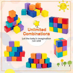Colorful 12-piece soft foam building blocks set for kids, perfect for climbing and creative play.