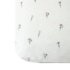 Minky Stretch Luxe Crib Sheets in soft fabric, angle view showcasing stylish design and comfort for baby’s crib.