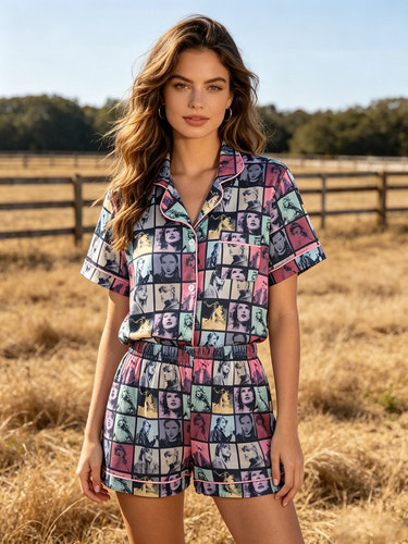 Mommy me TS Printed Adult Plaid Pajamas  Set