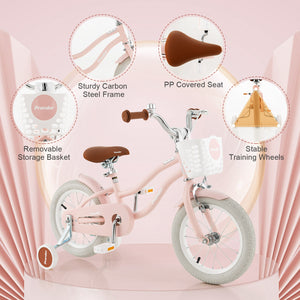 16 Inch Kids Bike with Front Handbrake and 2 Training Wheels