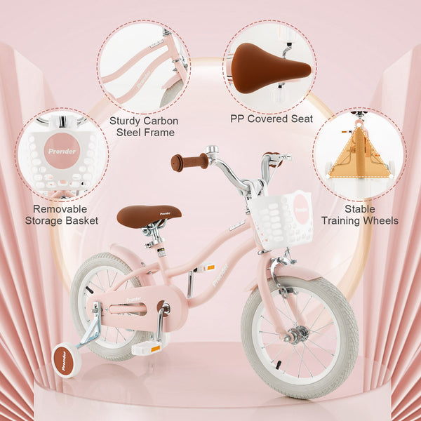 16 Inch Kids Bike with Front Handbrake and 2 Training Wheels