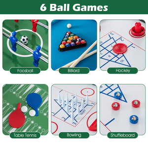 12-in-1 Combo Game Table Set featuring foosball, air hockey, pool, chess, and ping pong for endless fun.
