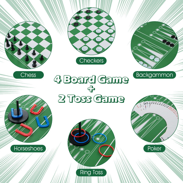 12-in-1 Combo Game Table Set featuring foosball, air hockey, pool, chess, and ping pong for endless fun.