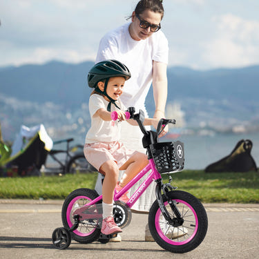 12 Inch Kids Bike with Adjustable Seat and Front Basket for Children Aged 3 - Perfect for Outdoor Fun!