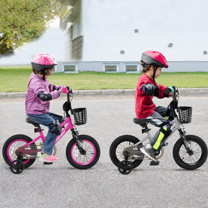 12-inch adjustable kids bike with transparent chain cover, perfect for 3-year-olds, shown from angle 2.