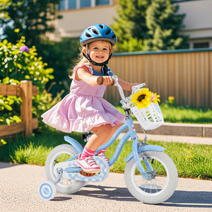 12-inch kids bike with adjustable handlebar and seat, perfect for children aged 3, in vibrant colors.