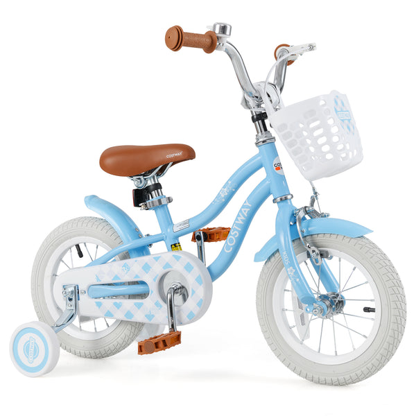 12-inch kids bike with adjustable handlebar and seat, perfect for children aged 3, shown from angle 3.