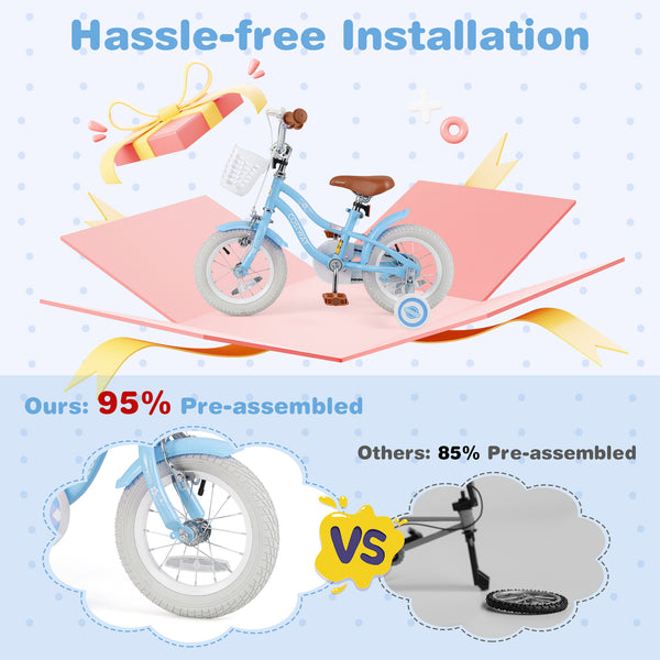 12-inch kids bike with adjustable handlebar and seat, perfect for children aged 3, shown from angle 6.