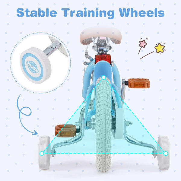 12-inch kids bike with adjustable handlebar and seat, perfect for toddlers aged 3, shown from angle 7.