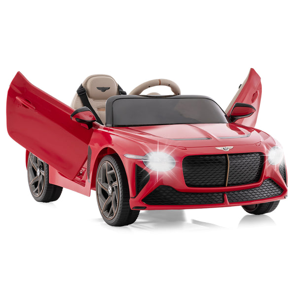 12V Bentley Bacalar kids ride-on car in angle view, perfect toy for adventurous toddlers.