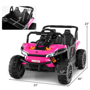 12V Kids Off-Road UTV Truck with Parental Remote, Lights - Angle 4 View, Perfect for Outdoor Playtime Adventures.