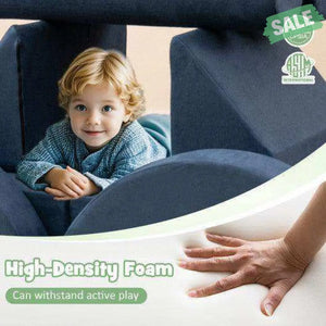 13 Pieces Convertible Modular Kids Play Couch for Nursery Playroom Bedroom-Blue Kids Chairs & Seating