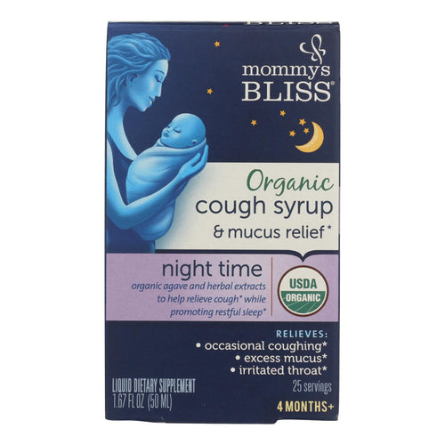 Mommy's Bliss Nighttime Cough Syrup for Babies 1.67 Fl oz - soothing relief for nighttime coughs.