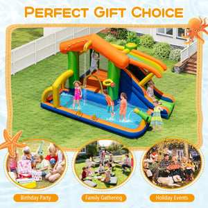 8-in-1 Jumping Castle with Slide and 520W Blower - Vibrating