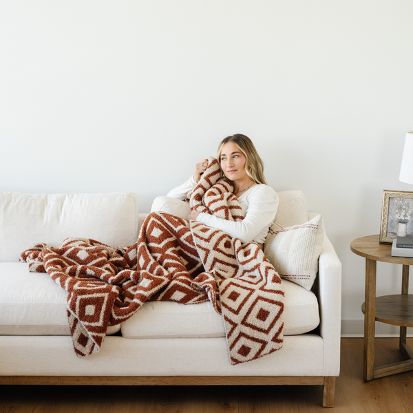 Double-layer Bamboni® throw blanket for babies, soft and cozy, perfect for swaddling and keeping warm. Angle 7 view.